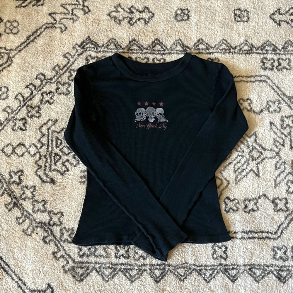SOLD Brandy Melville black skull long sleeve